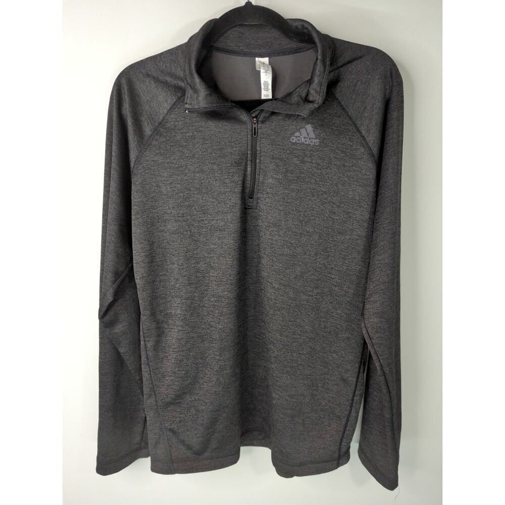 Adidas Gray All Sport Quarter Zip Pullover Running Workout Sports Size M